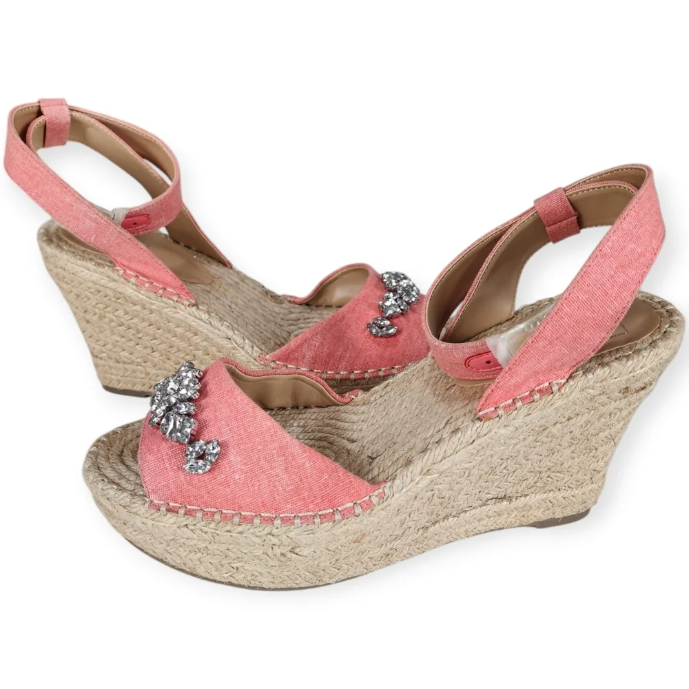 Kaari Blue Chloe Washed Coral Jewel Espadrille Sandals size 8M NWOT